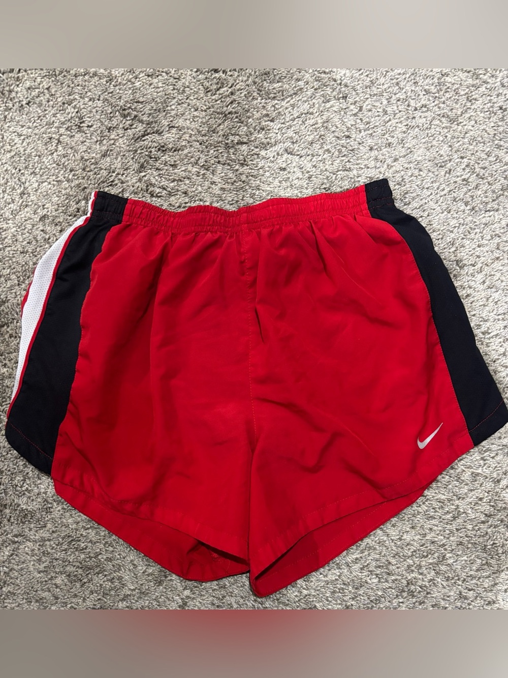Nike Red and Black Dri-FIT Athletic Shorts